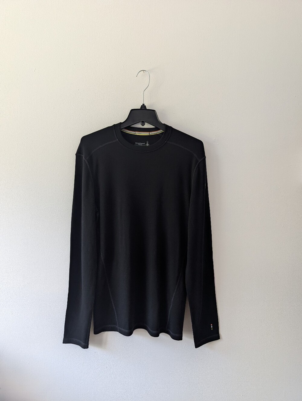 Smartwool Merino 250 Thermal Base Layer Crew Top Solid Black LongSleeve  M